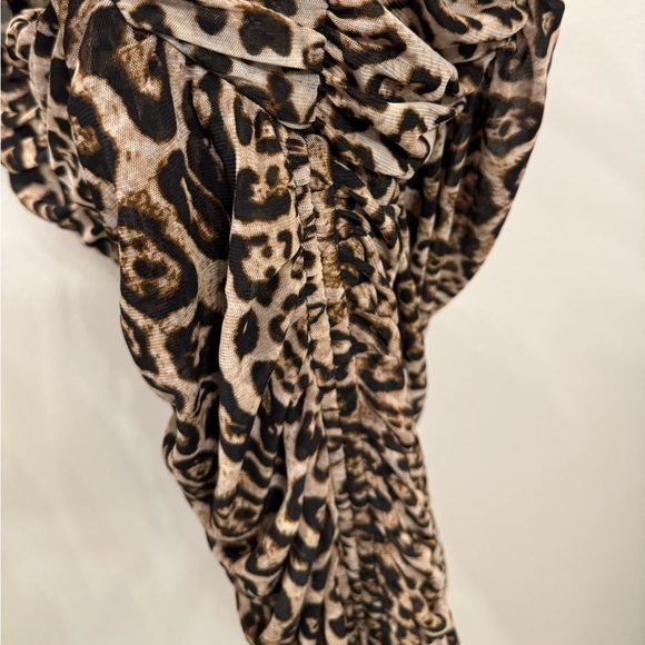 Tiger Mist Leopard Ruched Tie Dress - Picture 2 of 4